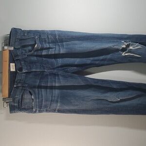 Hudson Button-fly Button Back Pockets Rip Worn In Guc Jeans Womens Size 32 Denim